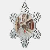 Lady in Tallinn Estland Schneeflocken Zinn-Ornament (Rechts)