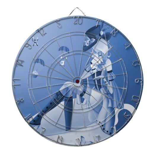 Lady in Teacup Dartboard Dartscheibe (vorne)