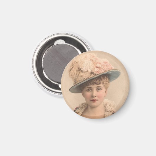 Lady in the Feather Hat Magnet (Vorderseite/Rückseite)