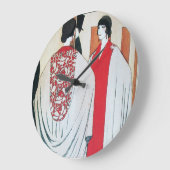 LADY IN the MIRROR Art Déco Fashion Große Wanduhr (Winkel)