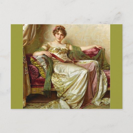 Lady in wart - Vintag Motiv Postkarte (Vorderseite)