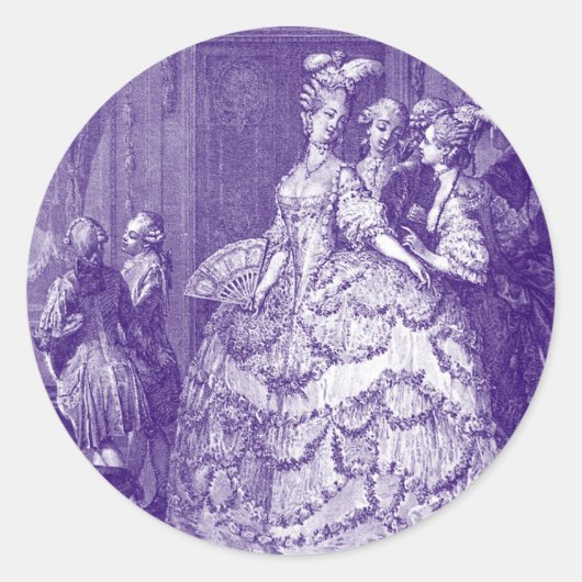 Lady in Wart zu Marie Antoinette Runder Aufkleber (Vorderseite)