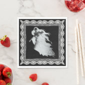 Lady in weißem Geist mit Spitzental Halloween Serviette (Beispiel)