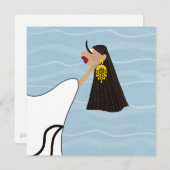 Lady in White Dancing by Sea in Griechenland Einladung (Vorne/Hinten)