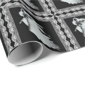 Lady in White Ghost Halloween Geschenkpapier (Rolleneckpunkt)