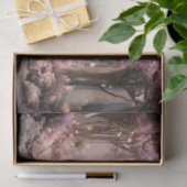 Lady in white, lila Cherry Blossoms Portrait Art Seidenpapier (Geschenk)