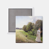 Lady in White Reading Magnet (Vorderseite/Rückseite)