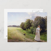 Lady in White Reading Postkarte (Vorne/Hinten)