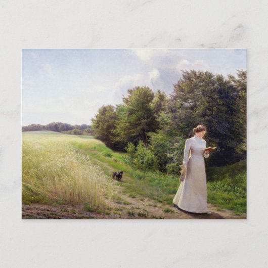 Lady in White Reading Postkarte (Vorderseite)