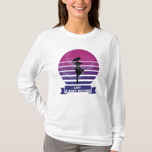 Lady in Windy Weather Long Sleeve T-Shirt (Vorderseite)