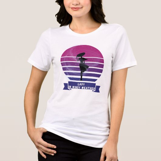 Lady in Windy Weather Tri-Blend Shirt (Vorderseite)