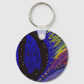 Lady in Wintertime Keychain Schlüsselanhänger (Rückseite)