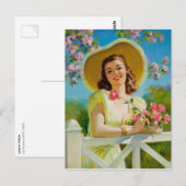 Lady In Yellow Postkarte (Vorne/Hinten)