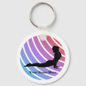 Lady in Yoga Pose Schlüsselanhänger (Vorderseite)