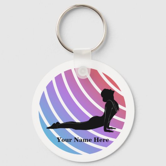 Lady in Yoga Pose Schlüsselanhänger (Vorderseite)