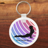 Lady in Yoga Pose Schlüsselanhänger (Vorderseite)