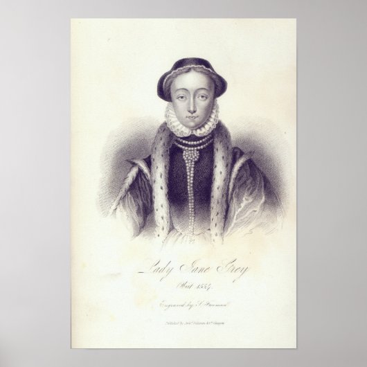 Lady Jane Gray, graviert von S. Freeman Poster (Vorne)