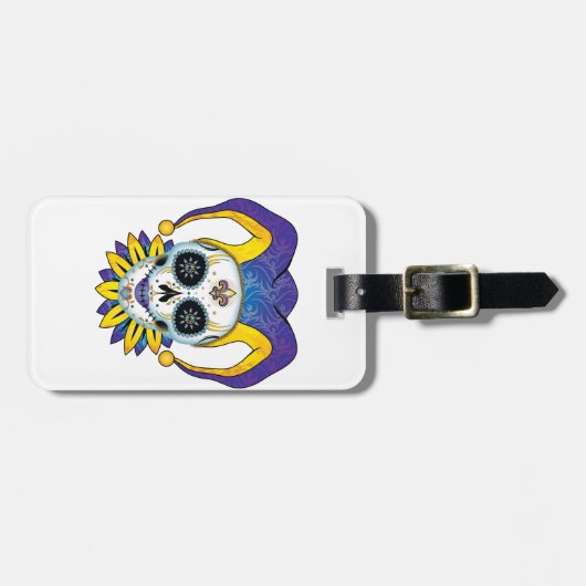 Lady Jester Skull Gepäckanhänger (Vorderseite horizontal)