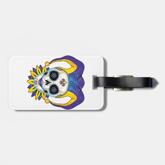 Lady Jester Skull Gepäckanhänger (Rückseite horizontal)