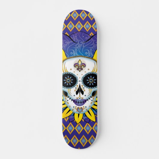 Lady Jester Skull Skateboard (Vorne)