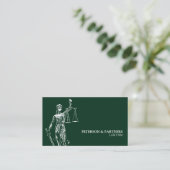 Lady Justice Illustration on Dark Green Visitenkarte (Stehend Vorderseite)