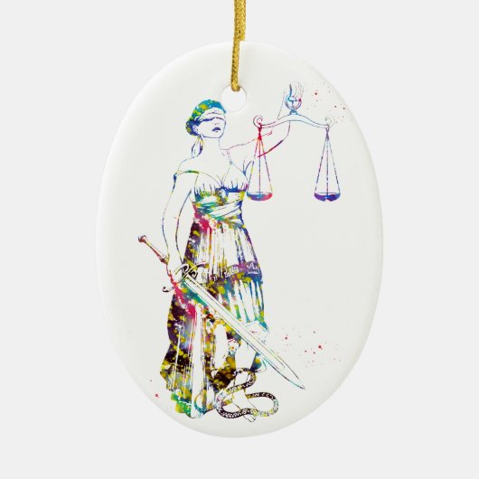 Lady Justice Keramik Ornament (Vorne)