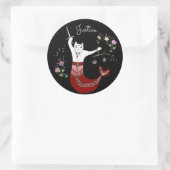 Lady Justice Meerjungkatze Runder Aufkleber (Tasche)