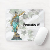 Lady Justice on Satin and Ivy Mousepad (Mit Mouse)