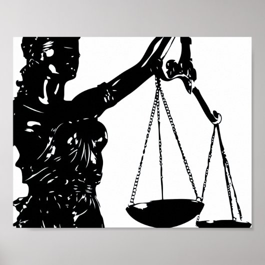 Lady Justice Poster Scales of Justice Print Law (Vorne)