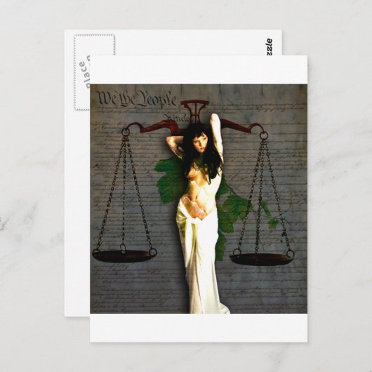 Lady Justice Postkarte (Vorne/Hinten)