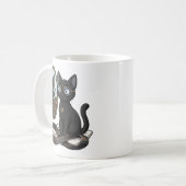 Lady Justice Schwarze Katze Anwalt Kaffeetasse (Vorderseite Links)