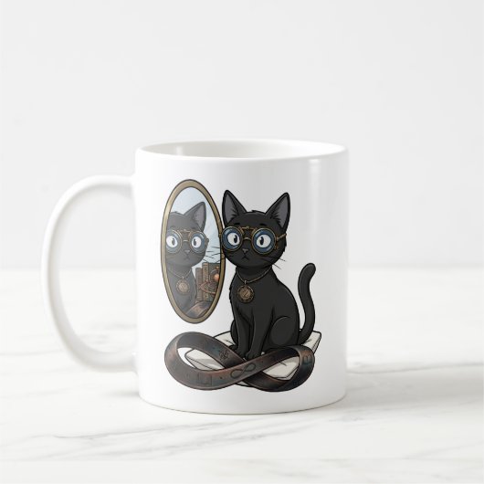 Lady Justice Schwarze Katze Anwalt Kaffeetasse (Links)