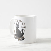 Lady Justice Schwarze Katze Anwalt Kaffeetasse (Vorderseite Links)