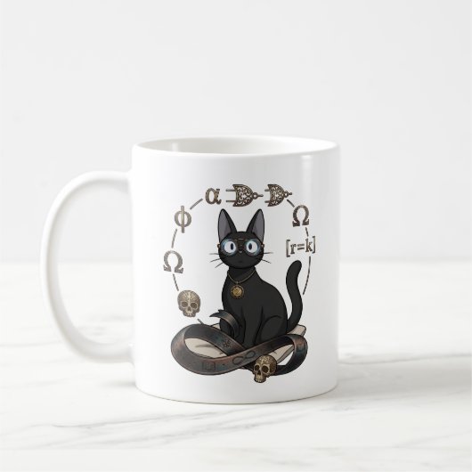 Lady Justice Schwarze Katze Anwalt Kaffeetasse (Links)
