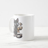 Lady Justice Schwarze Katze Anwalt Kaffeetasse (Vorderseite Links)
