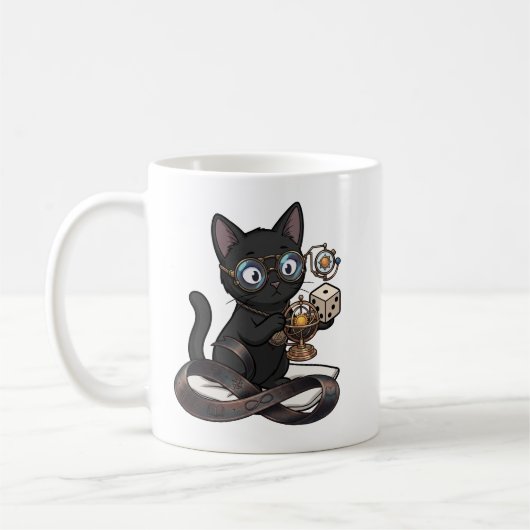 Lady Justice Schwarze Katze Anwalt Kaffeetasse (Links)