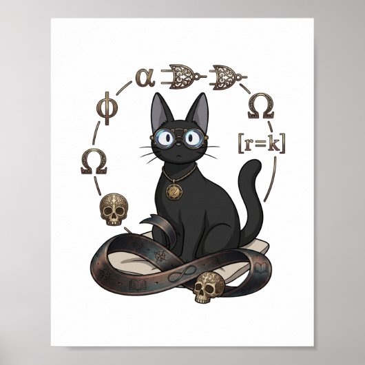 Lady Justice Schwarze Katze Rechtsanwaltskanzlei W Poster (Vorne)