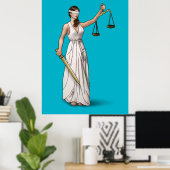 Lady Justice - Scuba Blue Poster (Heimbüro)