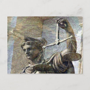 Lady Justice Statue Postkarte