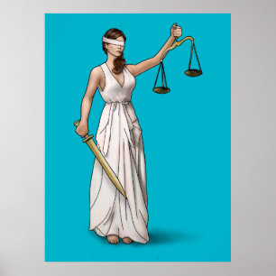 Lady Justice - Taucherblau Poster