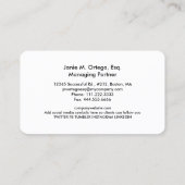 Lady Justice Template Visitenkarte (Rückseite)