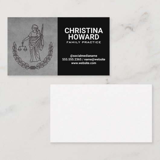 Lady Justice Visitenkarte (Vorne/Hinten)