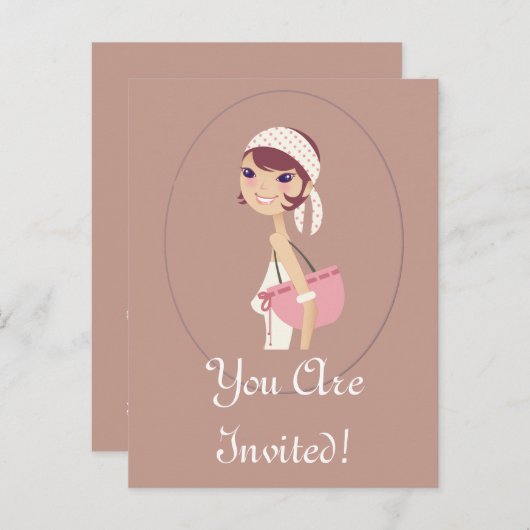 Lady Juwelen kaufen Maßgeschneiderte Artikel Einladungspostkarte (Vorne/Hinten)