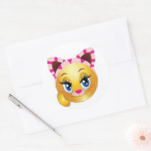 Lady Kitty Face Runder Aufkleber (Umschlag)