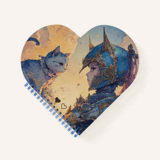Lady Knight und ihr Noble Cat Spiral Notebook Notizblock