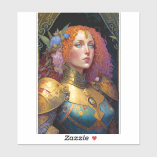 Lady Knight Warrior Armor Fantasy Art Aufkleber