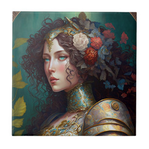 Lady Knight Warrior Armor Fantasy Art Fliese