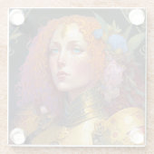 Lady Knight Warrior Armor Fantasy Art Glasuntersetzer (Rückseite)