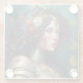 Lady Knight Warrior Armor Fantasy Art Glasuntersetzer (Rückseite)