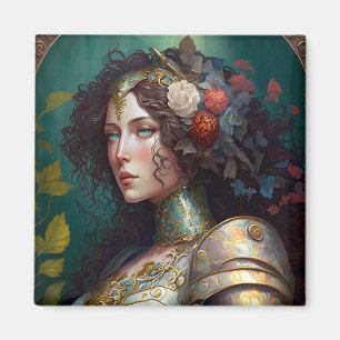 Lady Knight Warrior Armor Fantasy Art Magnet